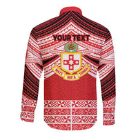 Personalised Kolisi Tonga College Atele Long Sleeve Button Shirt Polynesian Ngatu Tribal LT9 - Polynesian Pride