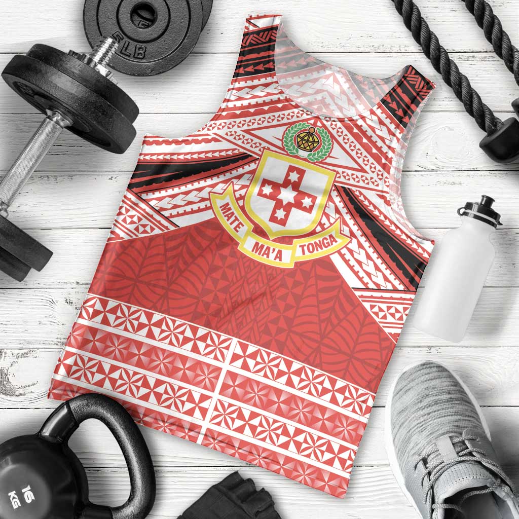 Personalised Kolisi Tonga College Atele Men Tank Top Polynesian Ngatu Tribal LT9 - Polynesian Pride