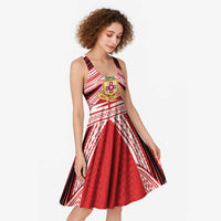 Personalised Kolisi Tonga College Atele Midi Dress Polynesian Ngatu Tribal - Polynesian Pride
