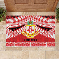 Personalised Kolisi Tonga College Atele Rubber Doormat Polynesian Ngatu Tribal LT9 Red - Polynesian Pride