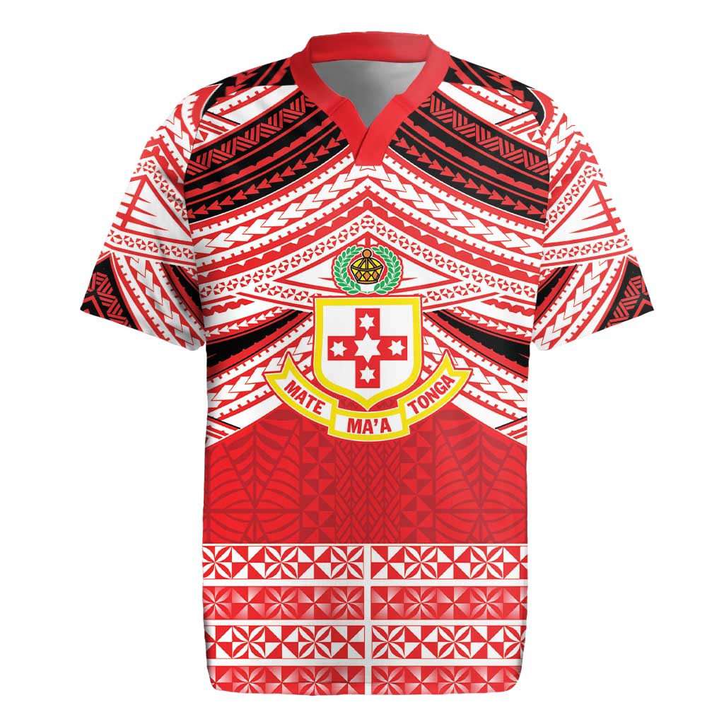 Personalised Kolisi Tonga College Atele Rugby Jersey Polynesian Ngatu Tribal