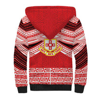Personalised Kolisi Tonga College Atele Sherpa Hoodie Polynesian Ngatu Tribal