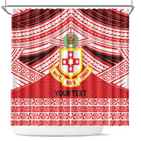 Personalised Kolisi Tonga College Atele Shower Curtain Polynesian Ngatu Tribal