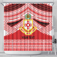 Personalised Kolisi Tonga College Atele Shower Curtain Polynesian Ngatu Tribal