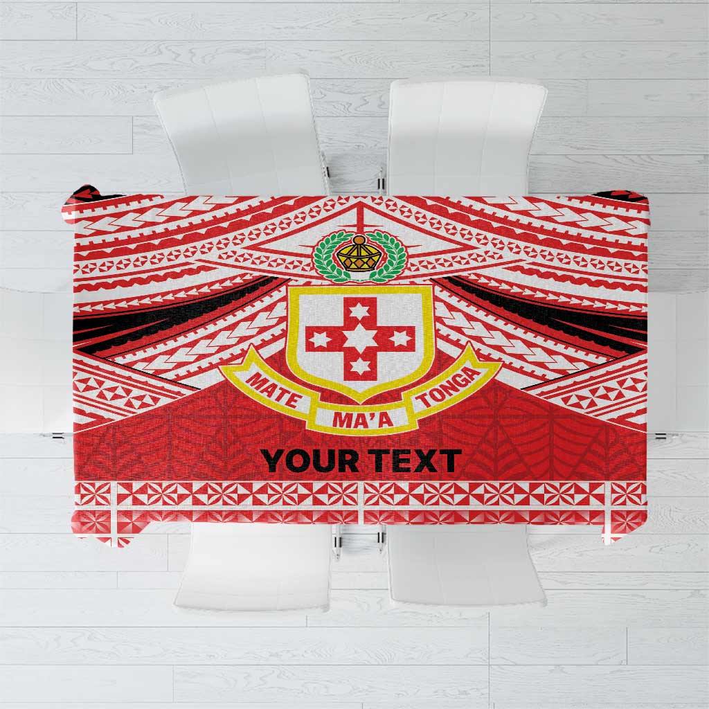 Personalised Kolisi Tonga College Atele Tablecloth Polynesian Ngatu Tribal LT9 Red - Polynesian Pride