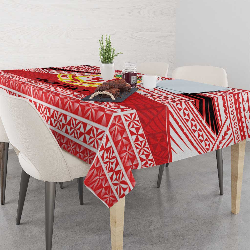 Personalised Kolisi Tonga College Atele Tablecloth Polynesian Ngatu Tribal LT9 - Polynesian Pride
