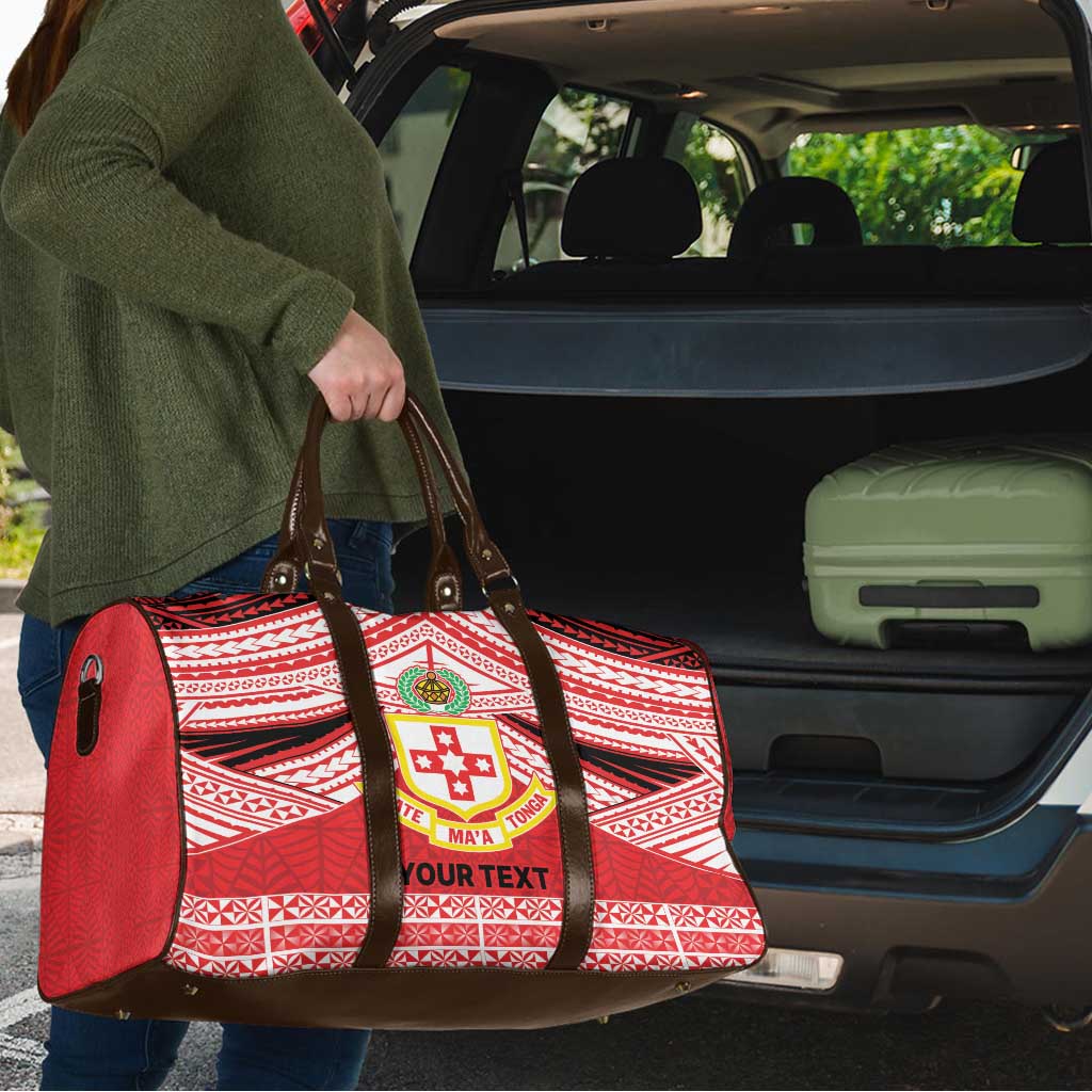 Personalised Kolisi Tonga College Atele Travel Bag Polynesian Ngatu Tribal - Polynesian Pride