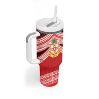 Personalised Kolisi Tonga College Atele Tumbler With Handle Polynesian Ngatu Tribal