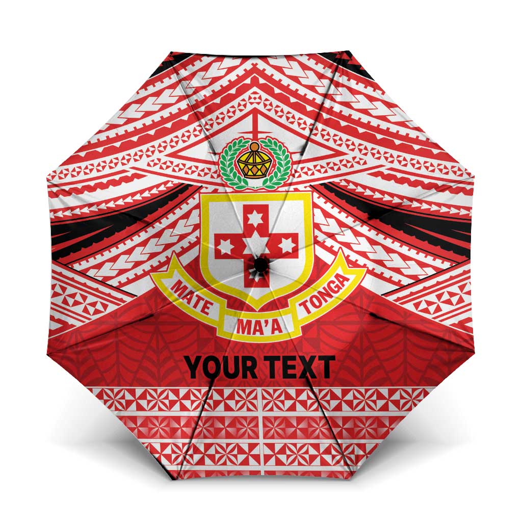 Personalised Kolisi Tonga College Atele Umbrella Polynesian Ngatu Tribal LT9 One Size Folded 11.42 inch Opened Diameter 37.4 inch Red - Polynesian Pride
