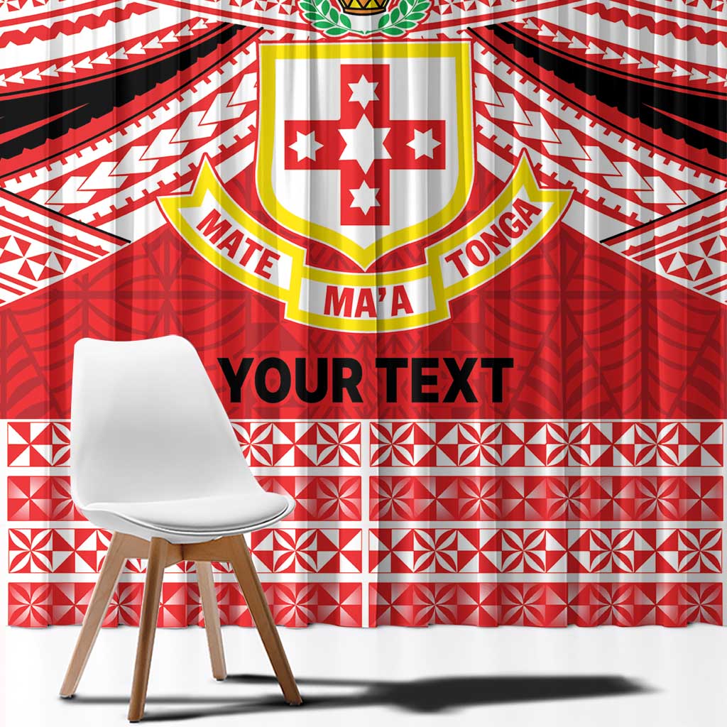 Personalised Kolisi Tonga College Atele Window Curtain Polynesian Ngatu Tribal LT9 - Polynesian Pride