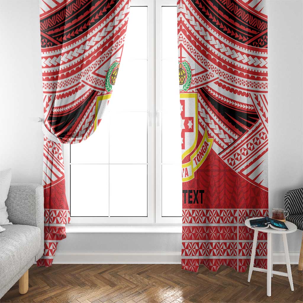 Personalised Kolisi Tonga College Atele Window Curtain Polynesian Ngatu Tribal LT9 - Polynesian Pride