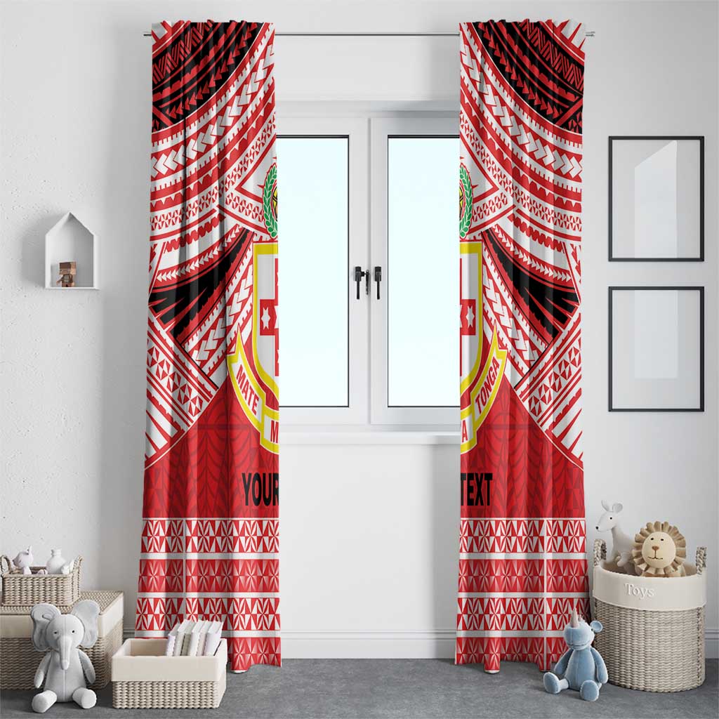 Personalised Kolisi Tonga College Atele Window Curtain Polynesian Ngatu Tribal LT9 - Polynesian Pride