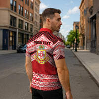 Personalised Kolisi Tonga College Atele Zipper Polo Shirt Polynesian Ngatu Tribal LT9 - Polynesian Pride