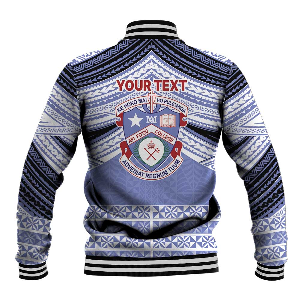 Personalised Tonga Apifoou College Baseball Jacket Polynesian Ngatu Tribal LT9 - Polynesian Pride