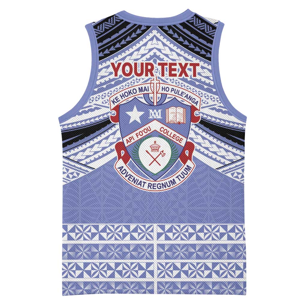 Personalised Tonga Apifoou College Basketball Jersey Polynesian Ngatu Tribal LT9 - Polynesian Pride