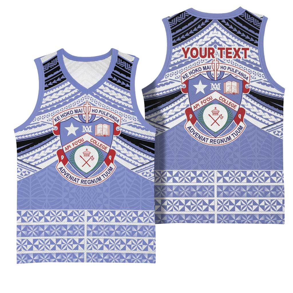 Personalised Tonga Apifoou College Basketball Jersey Polynesian Ngatu Tribal LT9 - Polynesian Pride