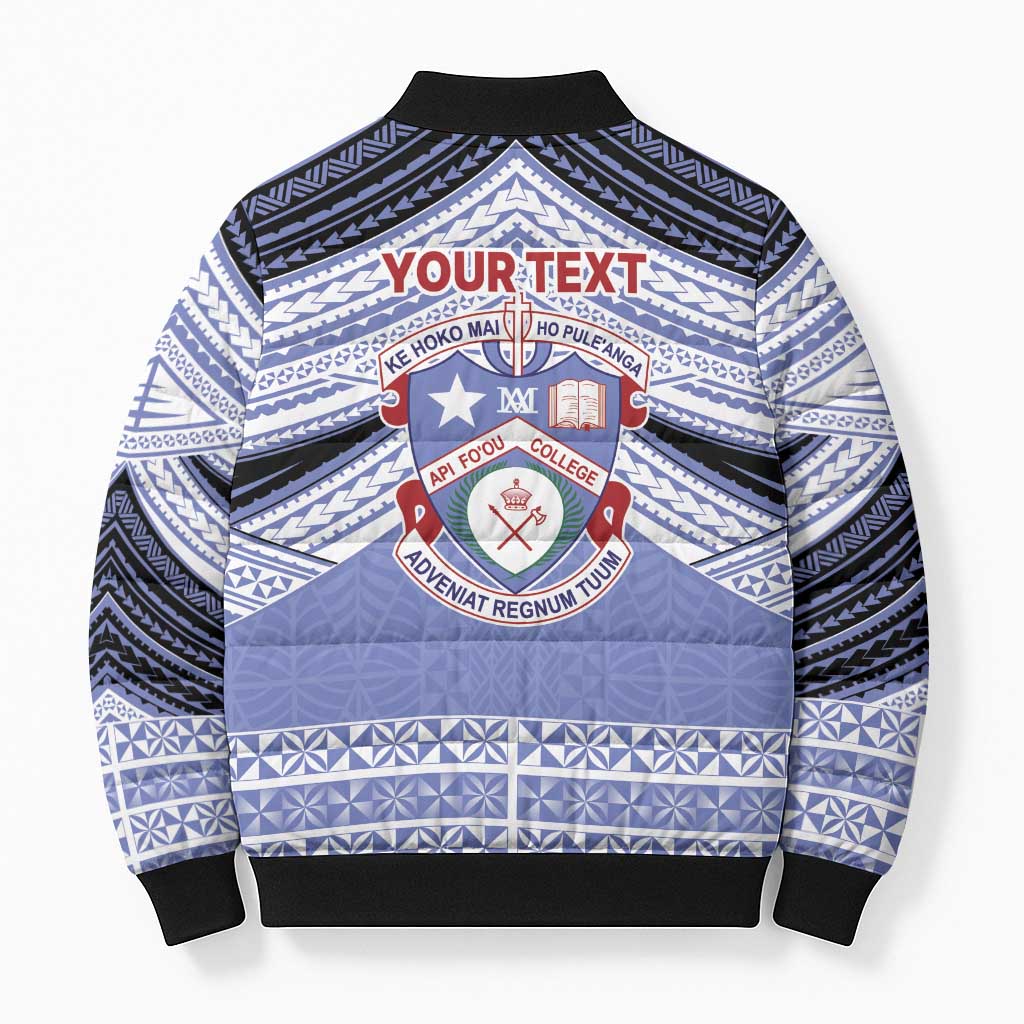 Personalised Tonga Apifoou College Bomber Puffer Jacket Polynesian Ngatu Tribal LT9 - Polynesian Pride