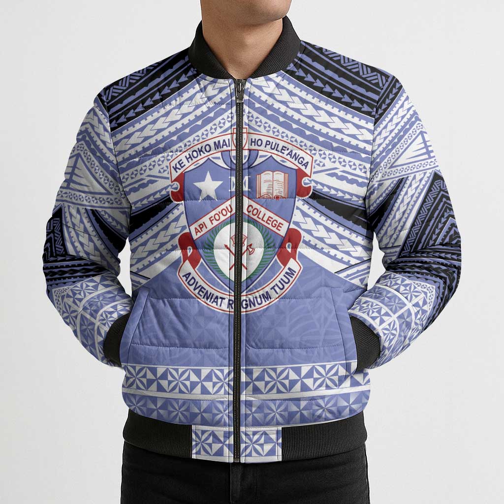 Personalised Tonga Apifoou College Bomber Puffer Jacket Polynesian Ngatu Tribal LT9 - Polynesian Pride
