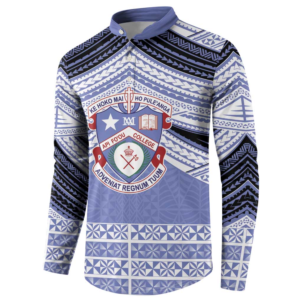 Personalised Tonga Apifoou College Button Sweatshirt Polynesian Ngatu Tribal LT9 - Polynesian Pride