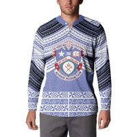 Personalised Tonga Apifoou College Button Sweatshirt Polynesian Ngatu Tribal LT9 - Polynesian Pride