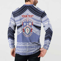 Personalised Tonga Apifoou College Button Sweatshirt Polynesian Ngatu Tribal LT9 - Polynesian Pride