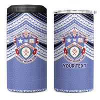 Personalised Tonga Apifoou College 4 in 1 Can Cooler Tumbler Polynesian Ngatu Tribal LT9 One Size: 16 oz Blue - Polynesian Pride