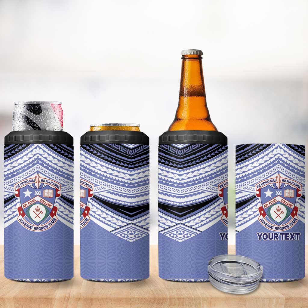 Personalised Tonga Apifoou College 4 in 1 Can Cooler Tumbler Polynesian Ngatu Tribal LT9 - Polynesian Pride