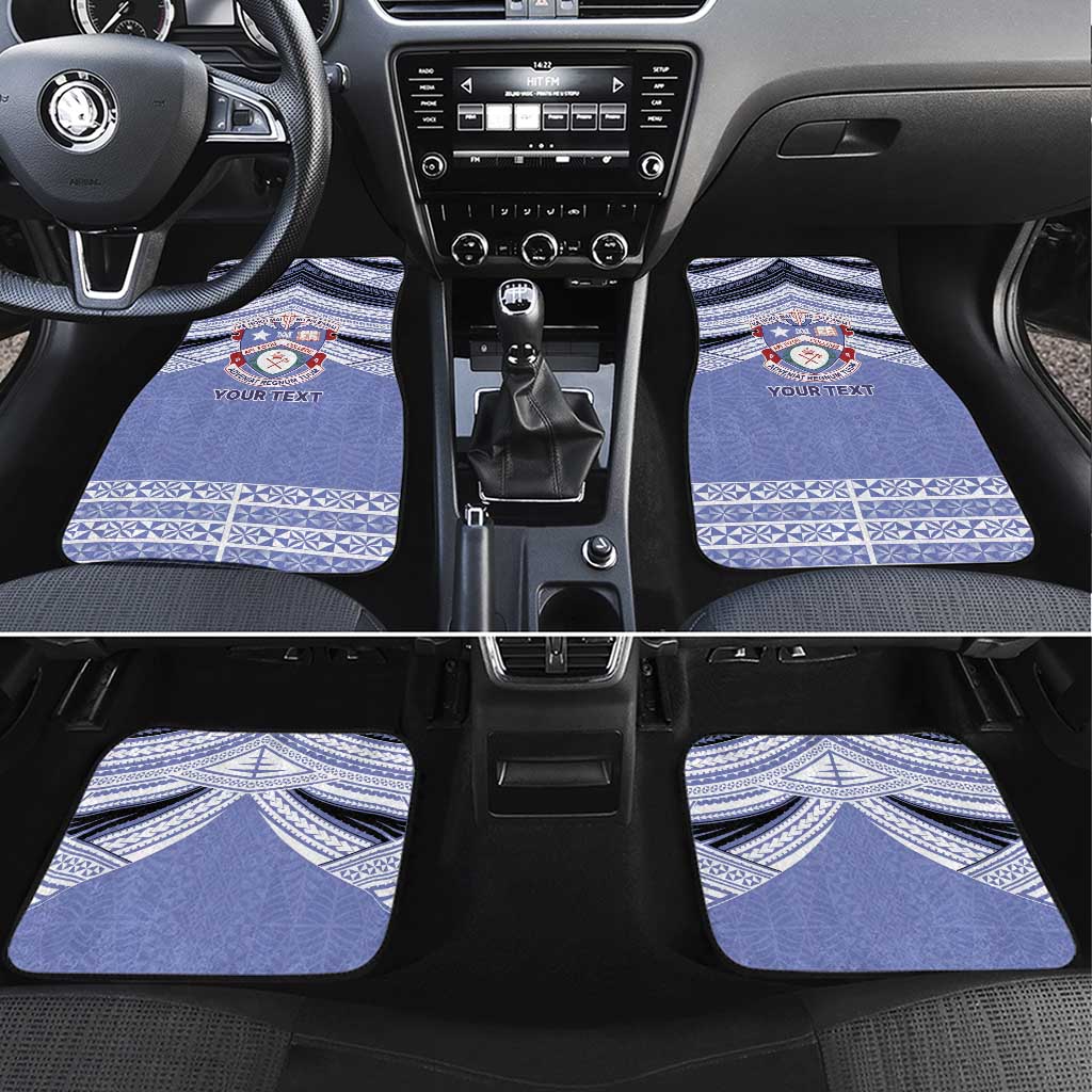 Personalised Tonga Apifoou College Car Mats Polynesian Ngatu Tribal LT9 Set 4pcs Blue - Polynesian Pride