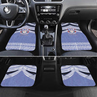 Personalised Tonga Apifoou College Car Mats Polynesian Ngatu Tribal LT9 Set 4pcs Blue - Polynesian Pride