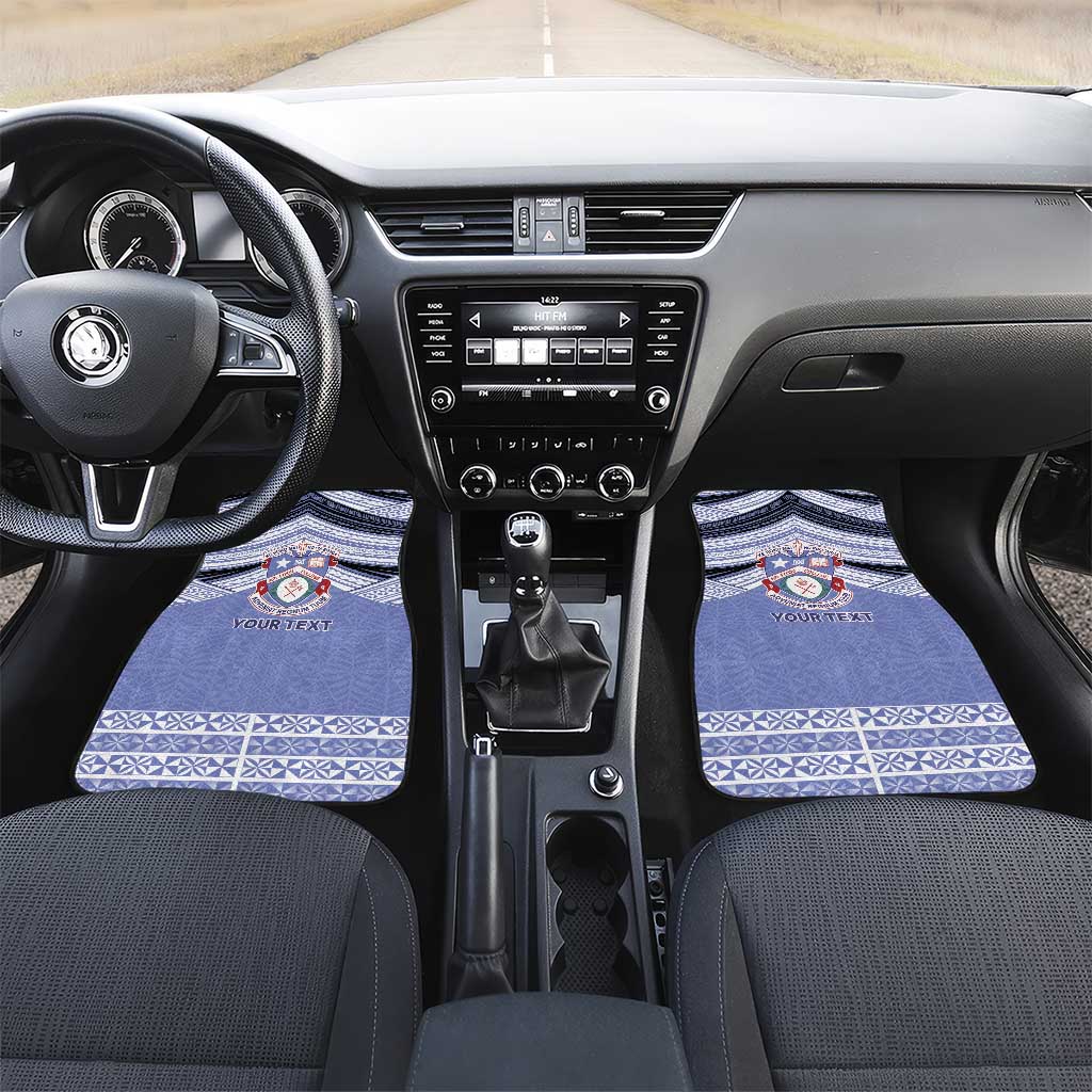 Personalised Tonga Apifoou College Car Mats Polynesian Ngatu Tribal LT9 Set 2pcs - Front Blue - Polynesian Pride