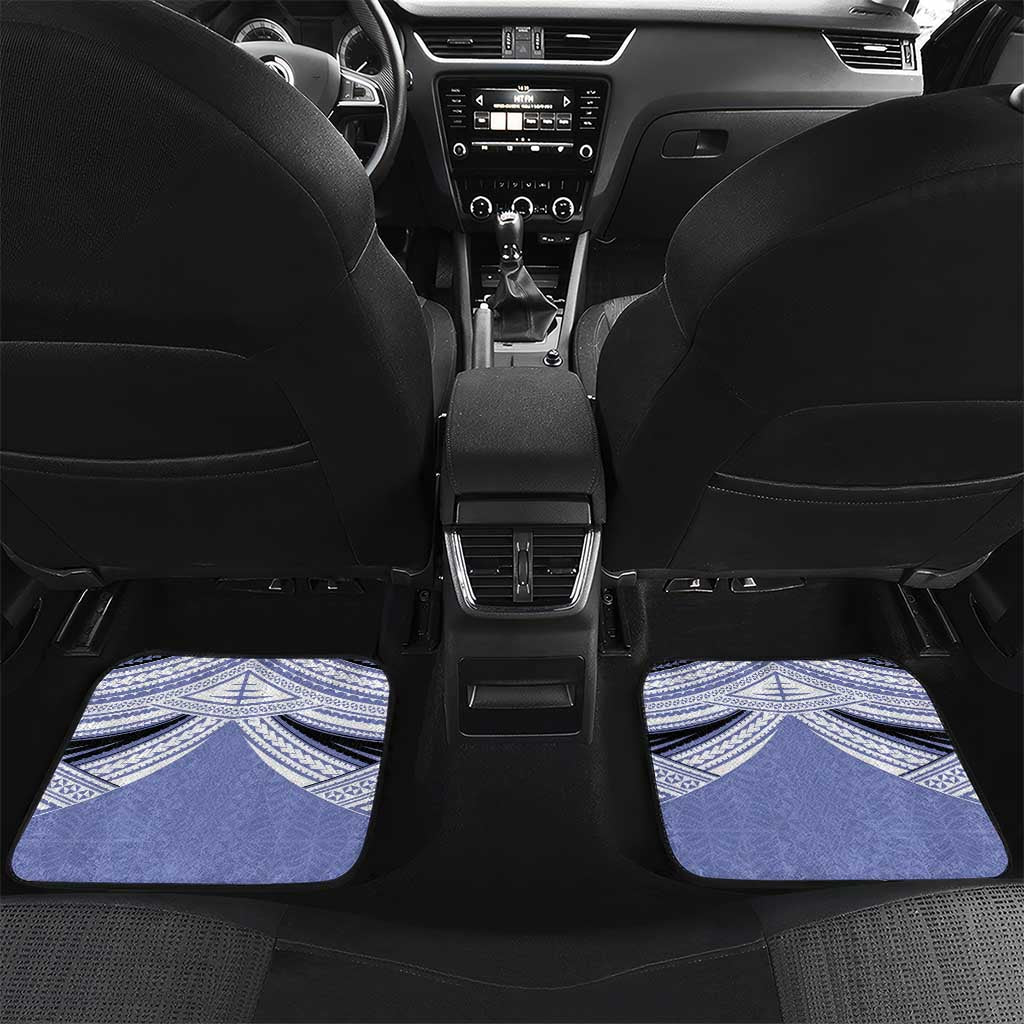 Personalised Tonga Apifoou College Car Mats Polynesian Ngatu Tribal LT9 Set 2pcs - Back Blue - Polynesian Pride