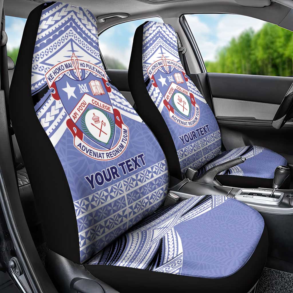 Personalised Tonga Apifoou College Car Seat Cover Polynesian Ngatu Tribal