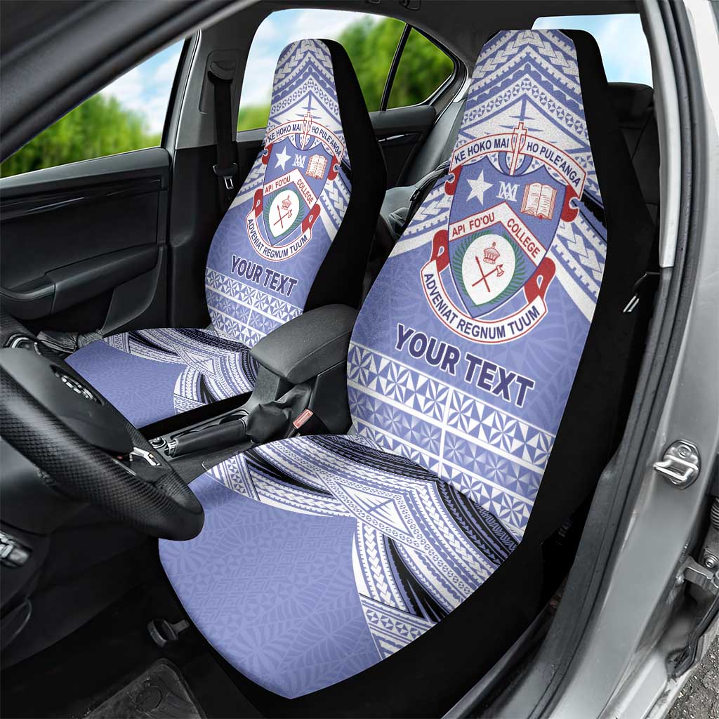 Personalised Tonga Apifoou College Car Seat Cover Polynesian Ngatu Tribal