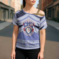 Personalised Tonga Apifoou College Cross Shoulder Shirt Polynesian Ngatu Tribal LT9 - Polynesian Pride