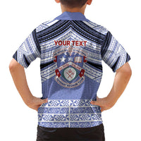 Personalised Tonga Apifoou College Family Matching Short Sleeve Bodycon Dress and Hawaiian Shirt Polynesian Ngatu Tribal