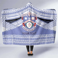 Personalised Tonga Apifoou College Hooded Blanket Polynesian Ngatu Tribal LT9 One Size Blue - Polynesian Pride