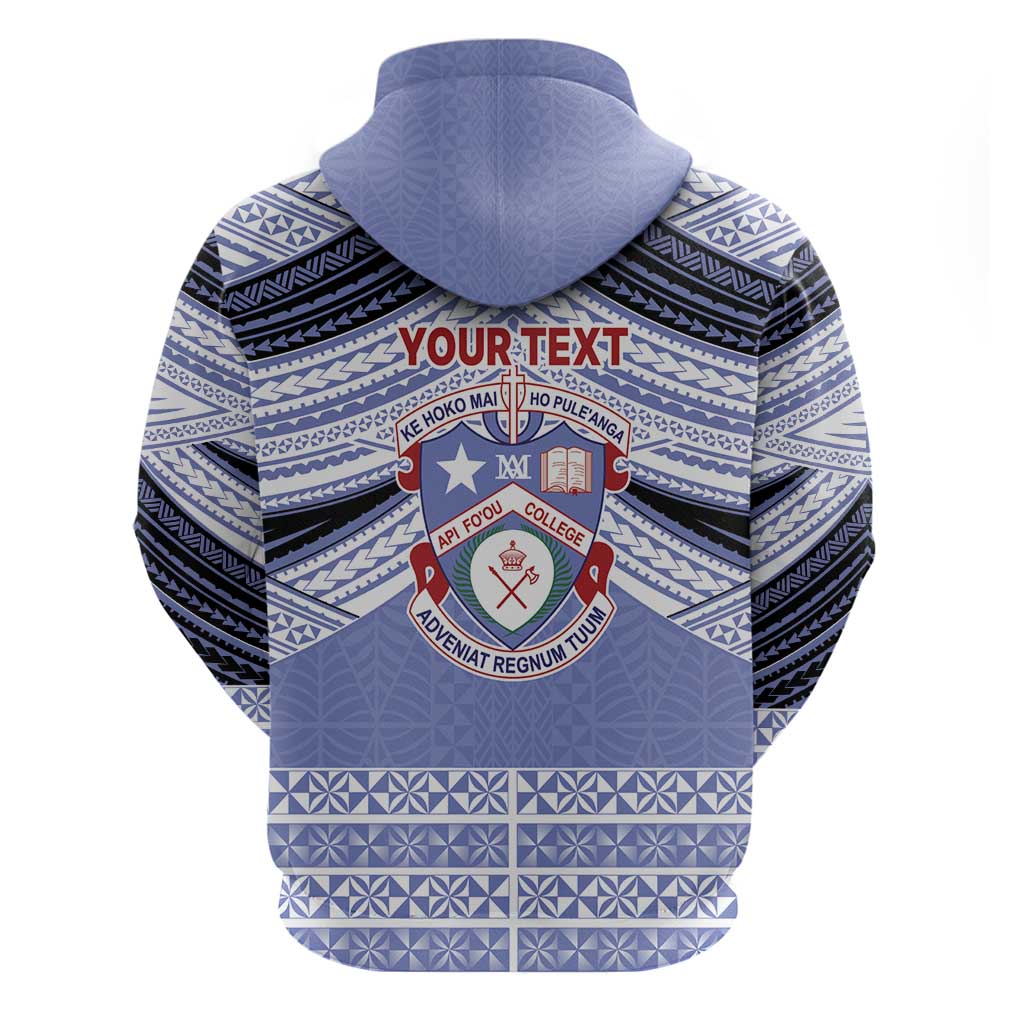 Personalised Tonga Apifoou College Hoodie Polynesian Ngatu Tribal