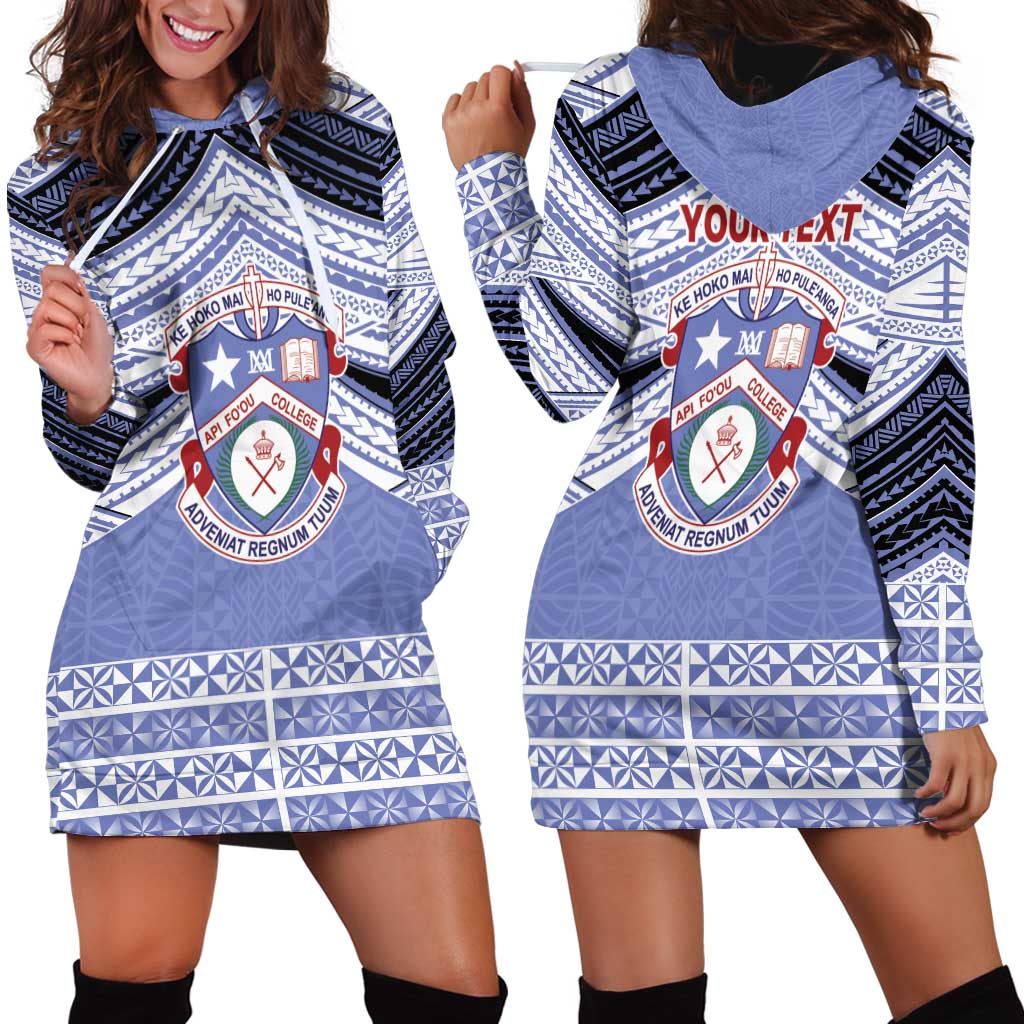 Personalised Tonga Apifoou College Hoodie Dress Polynesian Ngatu Tribal