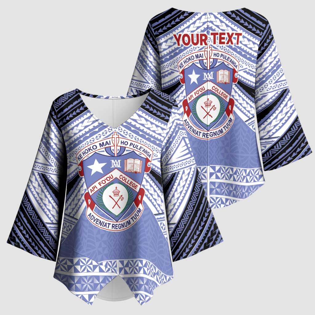 Personalised Tonga Apifoou College Kimono Sleeve Blouse Polynesian Ngatu Tribal LT9 - Polynesian Pride