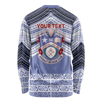 Personalised Tonga Apifoou College Long Sleeve Shirt Polynesian Ngatu Tribal LT9 - Polynesian Pride
