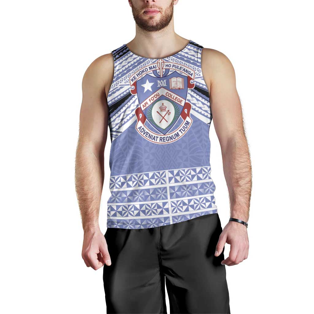 Personalised Tonga Apifoou College Men Tank Top Polynesian Ngatu Tribal LT9 - Polynesian Pride