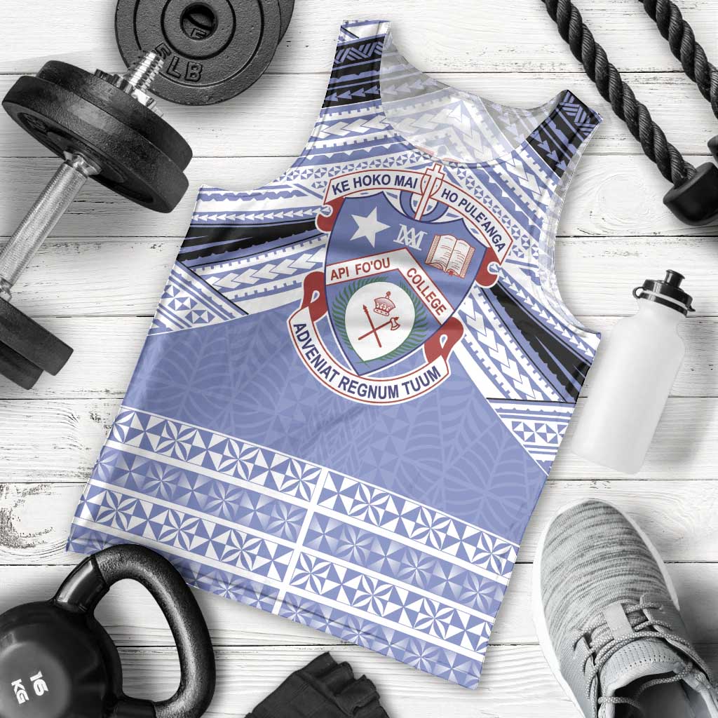 Personalised Tonga Apifoou College Men Tank Top Polynesian Ngatu Tribal LT9 - Polynesian Pride