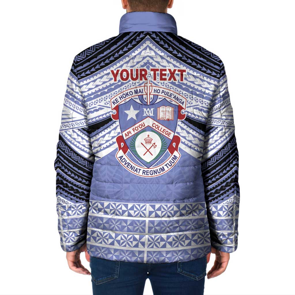 Personalised Tonga Apifoou College Padded Jacket Polynesian Ngatu Tribal LT9 - Polynesian Pride
