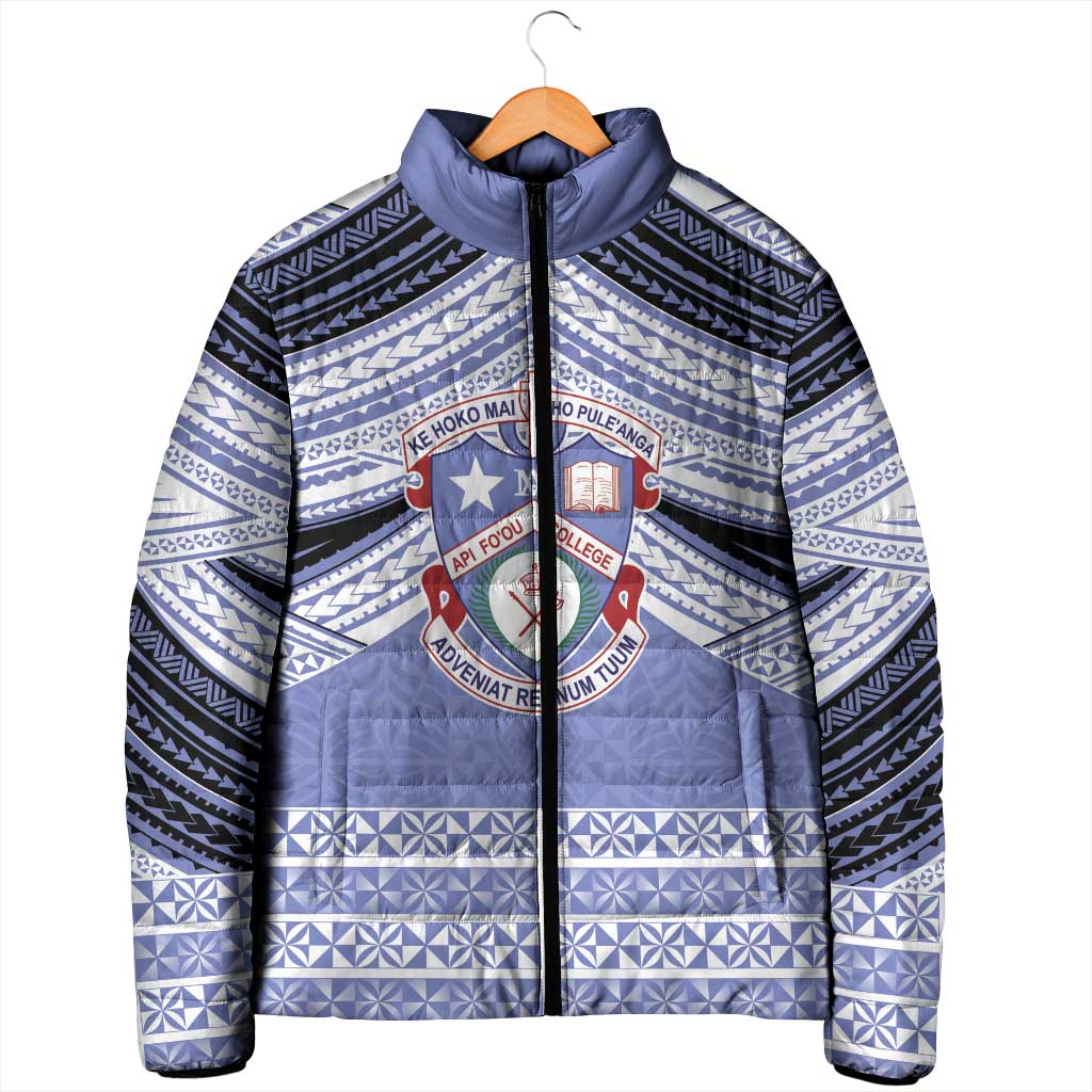 Personalised Tonga Apifoou College Padded Jacket Polynesian Ngatu Tribal LT9 - Polynesian Pride
