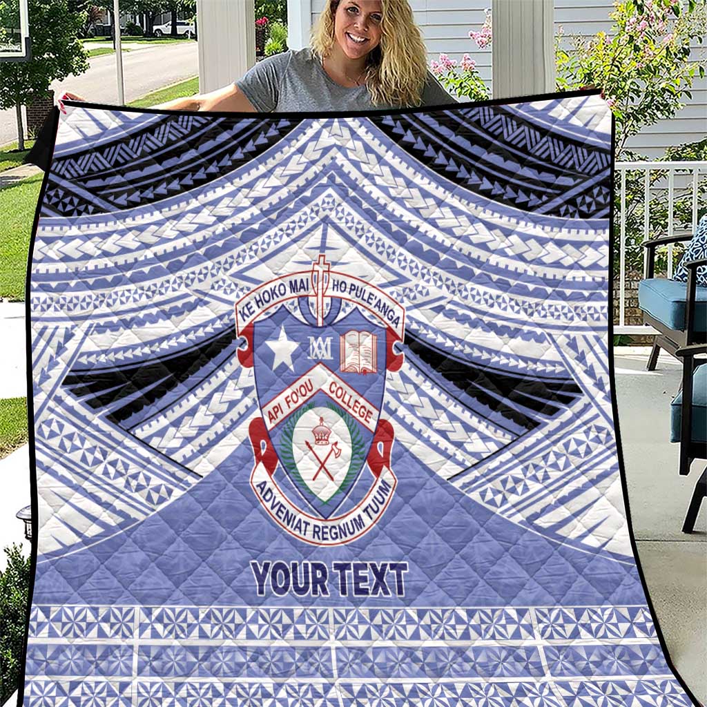 Personalised Tonga Apifoou College Quilt Polynesian Ngatu Tribal