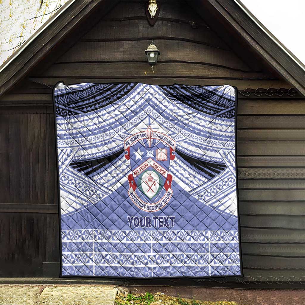 Personalised Tonga Apifoou College Quilt Polynesian Ngatu Tribal