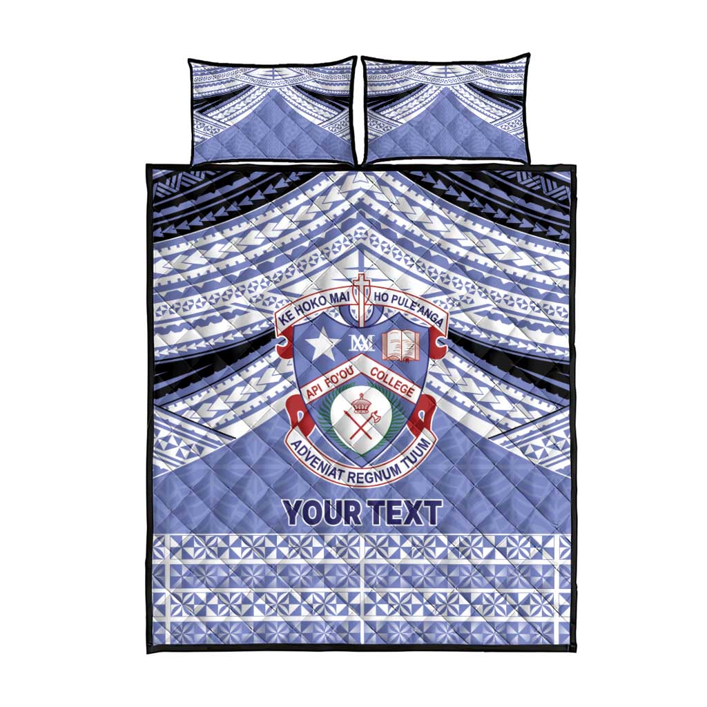 Personalised Tonga Apifoou College Quilt Bed Set Polynesian Ngatu Tribal