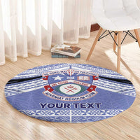 Personalised Tonga Apifoou College Round Carpet Polynesian Ngatu Tribal