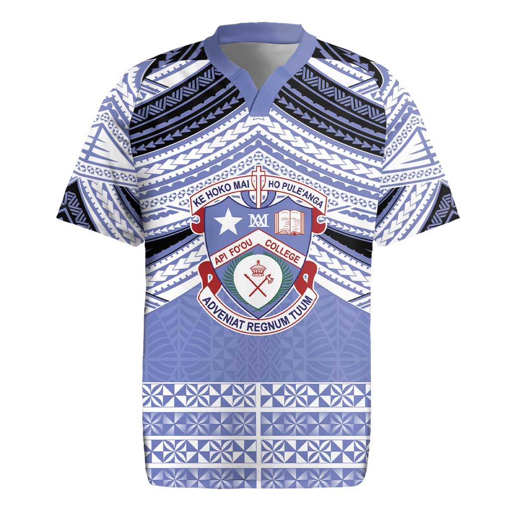 Personalised Tonga Apifoou College Rugby Jersey Polynesian Ngatu Tribal
