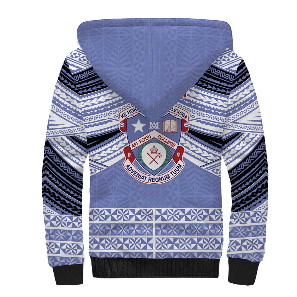 Personalised Tonga Apifoou College Sherpa Hoodie Polynesian Ngatu Tribal LT9 - Polynesian Pride